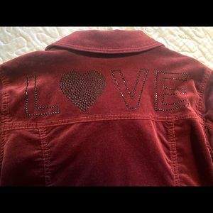 EV1 Jacket, Burgundy color with embellished back SZ LG